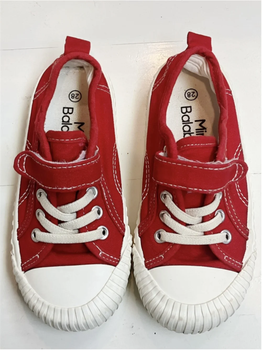 Mini Balabala Unisex Red Canvas Rubber Cap-toe Sneakers SZ 11 School Play Casual